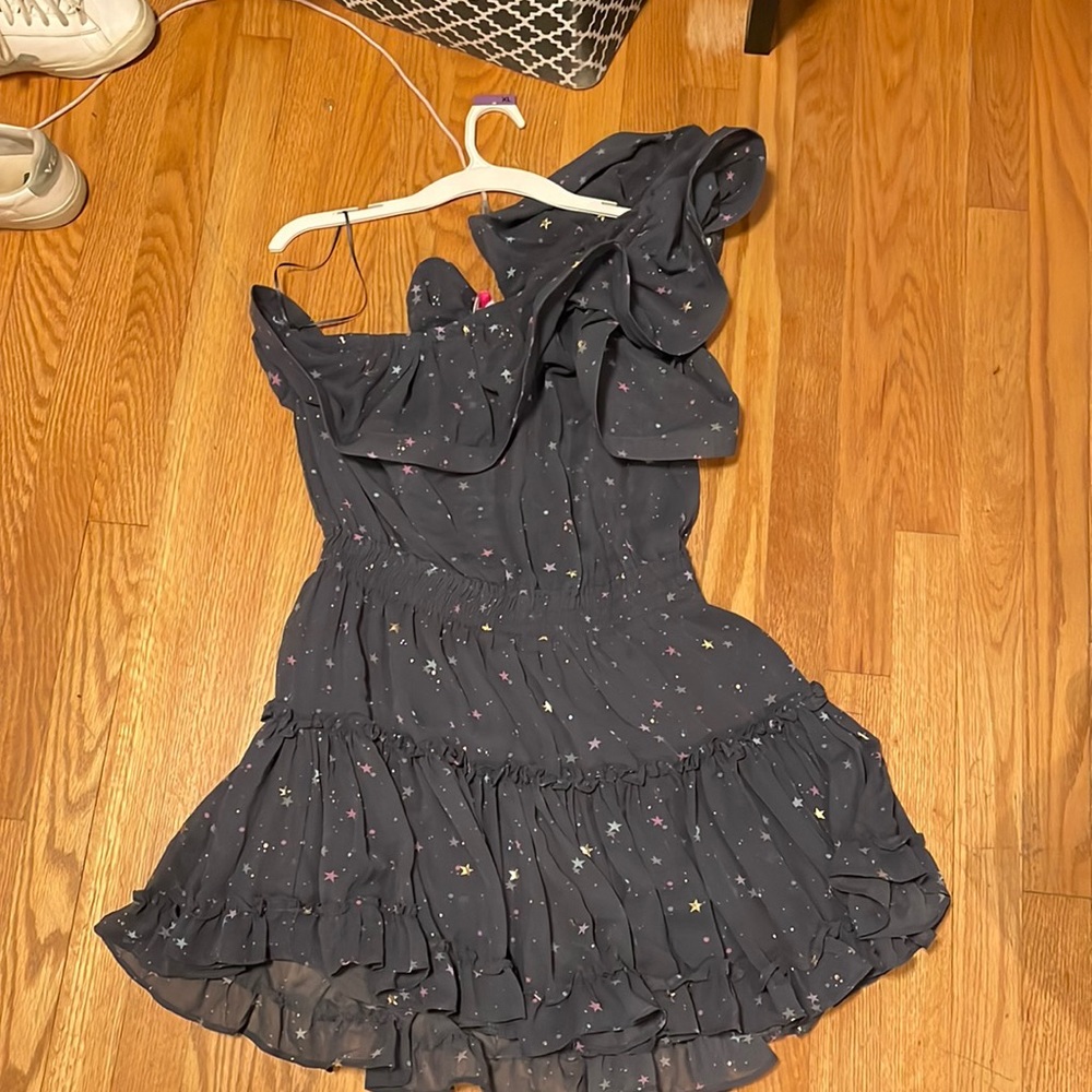 Buddy Love star one shoulder tiered ruffle dress